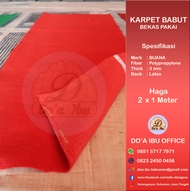KARPET BUANA || KARPET BABUT || KONDISI 90 % BAGUS | MURAH | MERAH TUA | ECER DAN GROSIR