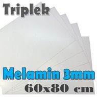 TRIPLEK MELAMIN PUTIH 3MM 60X80 CM ( ISI 4PCS )