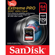 SanDisk Extreme Pro SD Card 64GB ความเร็ว อ่าน 170MB/s เขียน 90MB/s (SDSDXXY-064G-GN4IN) **สินค้าของแท้**