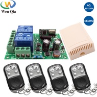◇☋ Universal Wireless Remote Control 433MHz AC220V 2CH RF Relay Receiver and Transmitter for Universal Garage door and gate Control