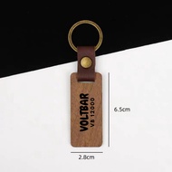 SILVER-CLASP WOOD VOLTBAR KEYCHAIN - 2.8CM X 6.5CM