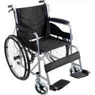 รถเข็นผู้ป่วย Wheelchair วีลแชร์ พับได้ โครงเหล็กชุบดำ รุ่น ALK903B-46