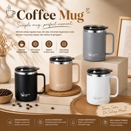 【ShopWithJoy】500ml Stainless Steel Coffee Mug with Lid & Handle | Cawan Kopi 500ml - Panas & Sejuk
