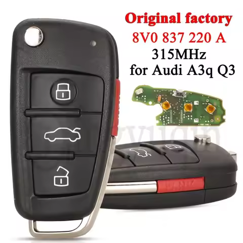 jingyuqin 3+1 Buttons Original Factory 8V0 837 220 A For Audi A3q Q3 Flip Folding Car Remote Key 315