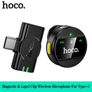Hoco L21 từ tính ve áo Clip-on mic-rô không dây cho Type-C & IP giảm tiếng ồn Mini Micro Dây chuyền 