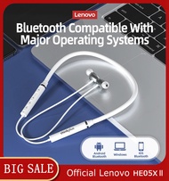 Lenovo HE05 Bluetooth Headset IPX5 fon kepala sukan kalis air magnet leher fon kepala tanpa wayar io