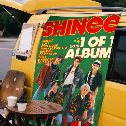 Korean S-sHINee Kpop Band Large Size Shop Art Promotion Advertising Booth Flag Hanging Banners