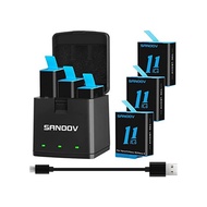 SANOOV Newly Introduced GoPro Hero 12/11/10/9 Battery Charger Set 3*1800mAh GoPro Spare Battery GoPro Hero