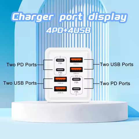 8 Ports 240W GaN Charger Plug EU/US/UK PD QC3.0 Phone Charger Adapter 4USB+4PD Fast Charging for Hua