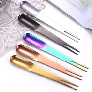 Gold-Plated Cake Spoon Small Fork Dual-Use Fork Fruit Fork Creative Stainless Steel Salad All-in-One