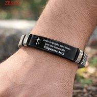 388ZEKDX Family Friendship Bracelet, Stainless Steel/PVC Bible Verse Inspirational Quotes Braclets, 