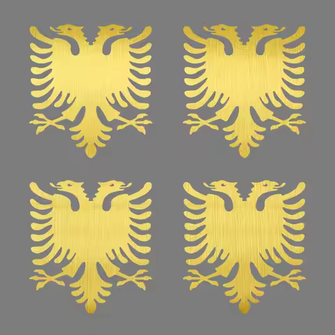 4 Pieces 8CM Vinyl Decal Наклей "Albanian Double Headed Eagle" Car Sticker Waterproof Auto Decors Wi