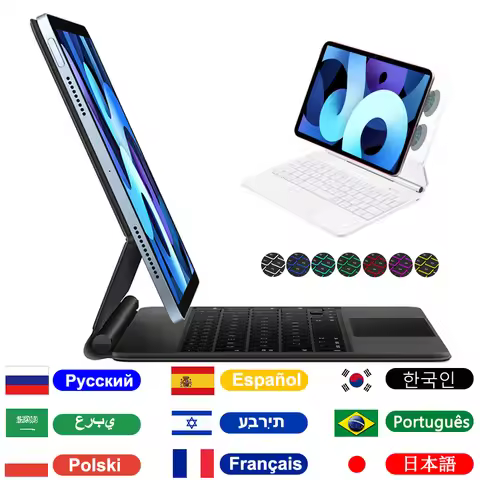 Magic Keyboard For iPad Air 11 13 2024 M2/M3 Air 4 5 Pro 11 12.9,For iPad 10th Generation Floating F