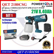 QET-2180CSG (QET 2180CSG) Q9 Qnine CORDLESS PAINT SPRAY GUN WITH 21V X 4.0Ah Battery & Charger