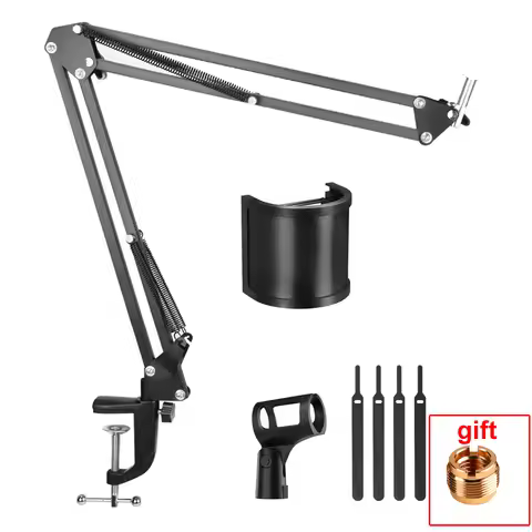 Microphone Stand Metal Scissor Cantilever Arm Holder Desktop Folable Mic Stand Live Streaming Bracke