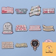 XHjewelryBagAdd Creative Crystal Ball Ribbon Text Enamel Pins Brooches Girls Can Feminism