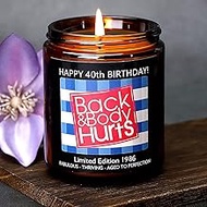 40th Birthday Gifts Women Men, 40th Birthday Decorations for Women Men, Funny 40th Birthday Candle G