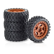 4pcs 69mm Plastic Wheel Rim Rubber Tire Universal For 1/18 2S TYPHON GROM Rally On-Road Racing TAMIY