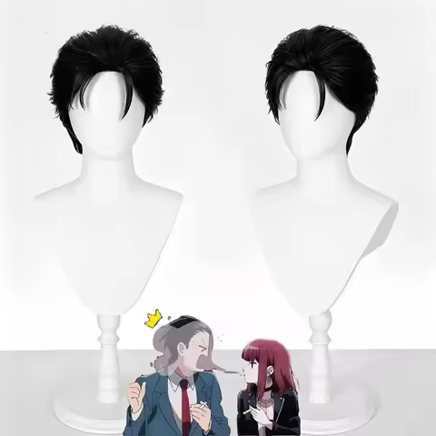 HAIRJOY Synthetic Hair Black Cosplay Wig Sasaki Smoking Behind the Supermarket with You Cosplay Wig 