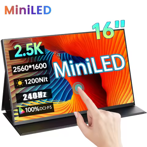 16 Inch 2.5K 240Hz MiniLED Portable Monitor 2560*1600P 1200Nit 100%DCI-P3 HDR IPS Screen Gaming Disp