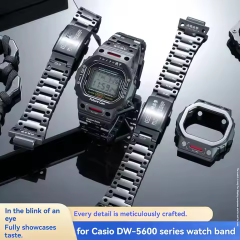 Mecha MechWarrior Style Mod Kit Stainless Steel Case Bezel Strap For Casio G-SHOCK DW-5600/5025 GW-B