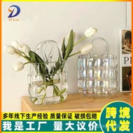 Creative Decoration Transparent Handbag Bag Desktop Hydroponic High-value ins Style Vase Decoration 