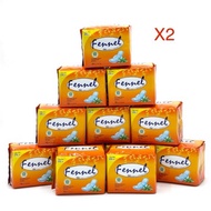 Fennel Herbal Soft Cottony Sanitary Pad 24 packs 1 carton: Antibacterial Deodorize Anti-itch Soothe 