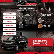 6D Carpet Honda Crv ( 2018-2020) Carpet Car Mat Premium PU Leather Customized Fit Karpet Kereta