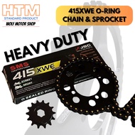 BELANG150 415XWE-132L SMS HTM 415 O-RING CHAIN 415 SPROCKET SET BLACK O RING CHAIN BELANG 150