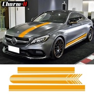 Edition 1 Side Stripes Top Hood Roof Bonnet Decal Stickers for Mercedes Benz C63 AMG Coupe C200 C250