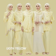 [soft yellow] Baju Kurung Kebaya Moden Lace Nikah Tunang Raya Sedondon Ibu Anak Bridesmaid