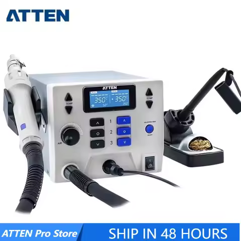 ATTEN ST-862D Update Version ST-8902D 1300W 2 IN 1 Digital Rework Station Hot Air Gun 90W Soldering 