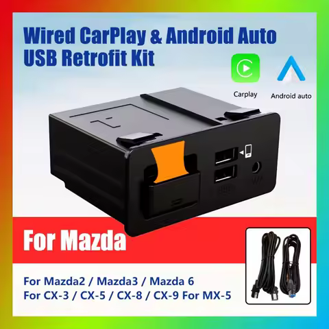 Mazda Retrofit Kit Wired CarPlay Android Auto USB Adapter Hub OEM For Mazda 2 3 6 CX30 CX5 CX8 CX9 M