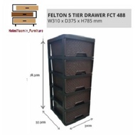 rak ikea*barangan dapur* 5 Tier Plastic Drawer Cabinet Storage/Multipurpose Storage Cabinet/ Kabinet Laci 5 Tingkat/Alma