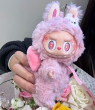 new High Quality Purple Labubu Mokoko 17cm The Monsters Labubu Macarone Labubu Keychain Spring Wild