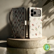 Elegant Floral PU Leather Wallet Phone Case With Lanyard For OPPO A5X A3 A3X A96 A78 A77S A76 A60 A5