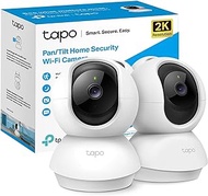 Tapo TP-Link C210P2 360° 3MP 2K 2304 Full HD 1296P Video Pan/Tilt Smart Wi-Fi Security Camera | Alexa Enabled | 2-Way Audio| Night Vision| Motion Detection | Indoor CCTV | Pack of 2,White