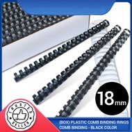 (Box) Plastic Comb Binding Rings | Binding Comb | Binding Comb Ring | Comb Binding - Black Color 18m