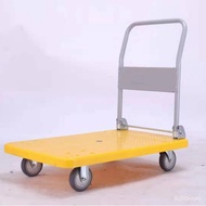 【TikTok】#High Mute Trolley Foldable Household Lightweight Trolley Trolley Platform Trolley with Universal Wheel Load Car