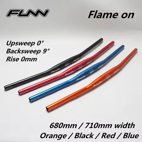 FUNN-Flat Handlebar for Mountain Bike, Flat Handlebar, Alloy 7050, 31.8mm Width, 680, 710mm Width