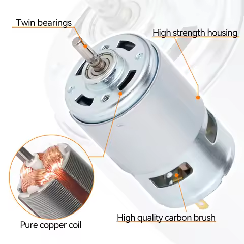 DC Motor 775 12V 150W 12000RPM High Speed DC High Torque Gear Motor Metal Gear Box Ball Bearing Tool