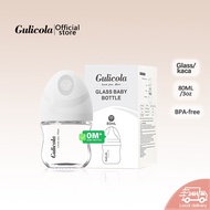 Gulicola Extra Slow Flow Puting Glass Botol susu For Newborn 0M+ (3oz/80ml)