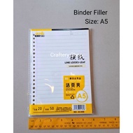 A5 Size Binder Filler 20 Holes 50 sheets