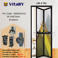 (PRE-ORDER) VITALLY Mini Lite Bi-Fold Aluminium Door / kitchen Door / Toilet Door / Pintu Bilik Air 