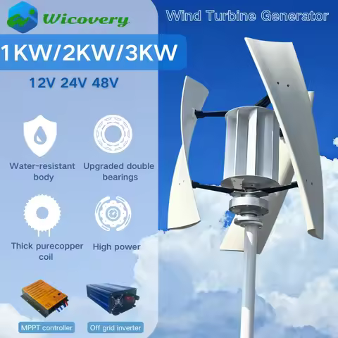 CE Roof Mount Residential Wind generator 1KW 2KW 3KW 12V 24V 48V Vertical Axis Efficient Wind Turbin