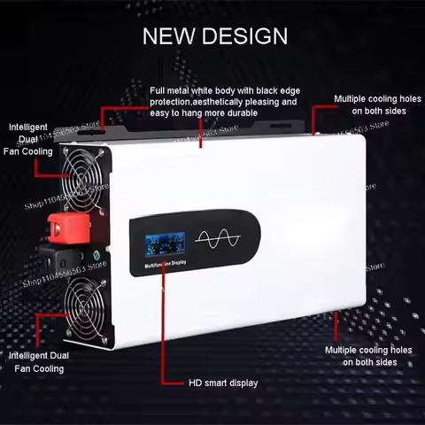 Pure Sine Wave Inverter 6600W 10000W Solar Inverter Portable Power Bank DC12V 24V 48V 60V 72V 96V To