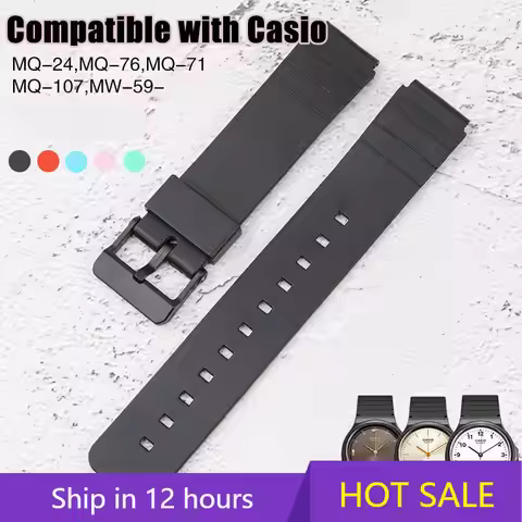 Resin Strap For Casio MW-59/MQ-24/MQ-27/MQ-71/MQ-76 16MM Watch Band Man Woman Sports Waterproof Repl