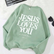 Plus Size Pullover With Slogan Print JESUS LOVES YOU WE LOVE HIM BECAUSE HE FIRST LOVED US 1 JOHN 4: