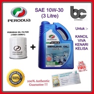 PERODUA SAE 10W-30 / 10W30 MINERAL ENGINE OIL + OIL FILTER - KANCIL / VIVA / KENARI / PERODUA GENUIN
