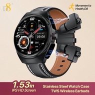D8 Smart Watch With Earbuds For Men Women, 1.53" HD Touch Screen, 9D Sound Effects, 100+ Fitness & S